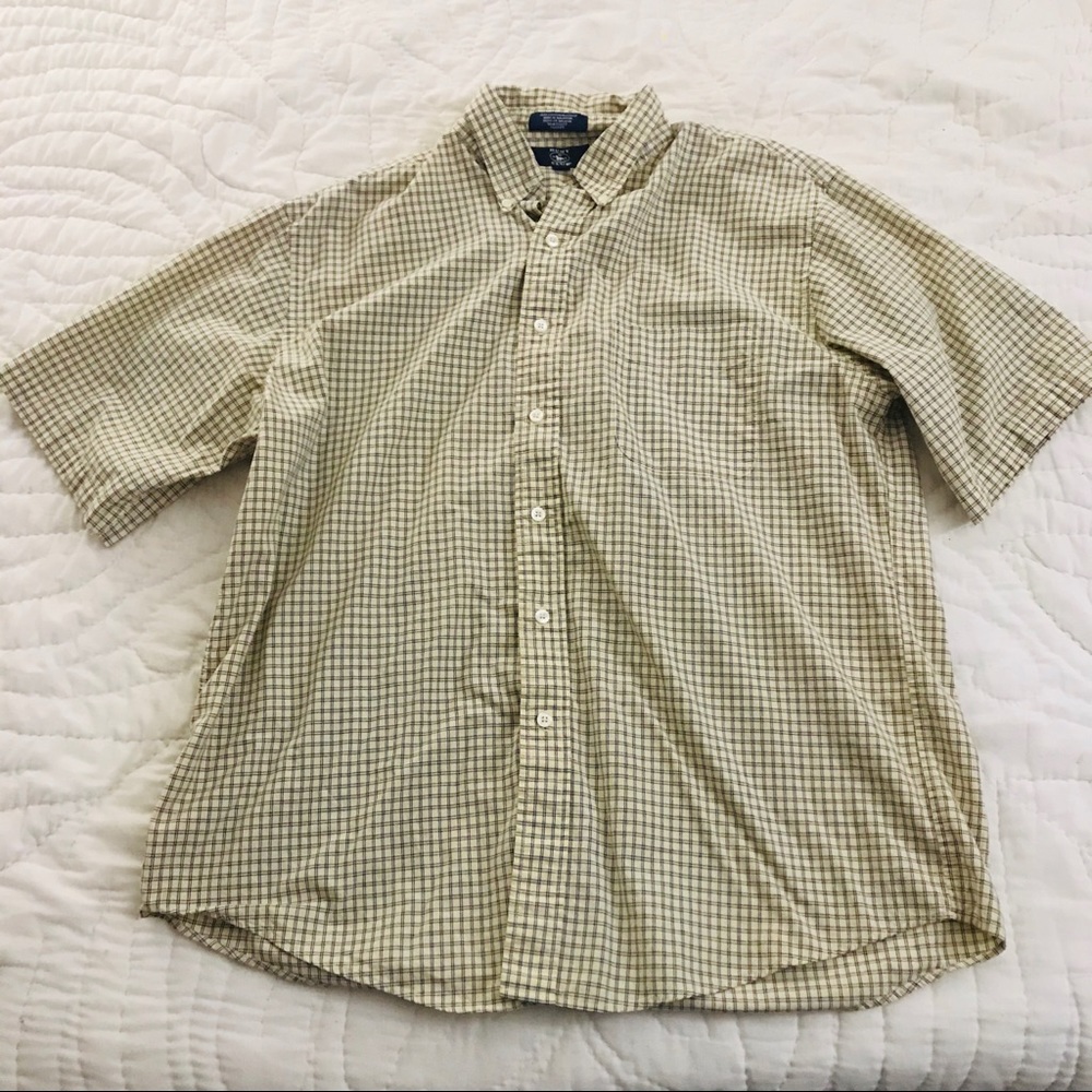 Hunt Club Large Yellow Plaid Button Down Shirt